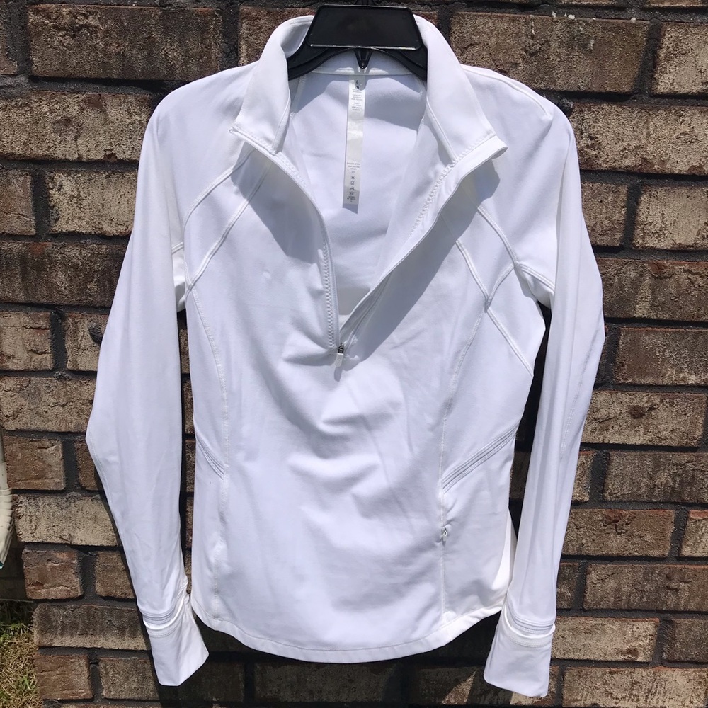 LuluLemon white quarter zip pull over. NWOT